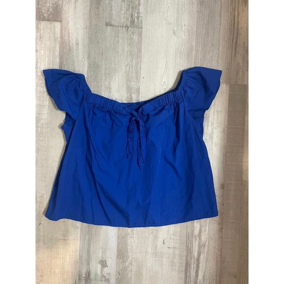 Who what wear royal blue off the shoulder blouse. Size Large - Picture 12 of 12